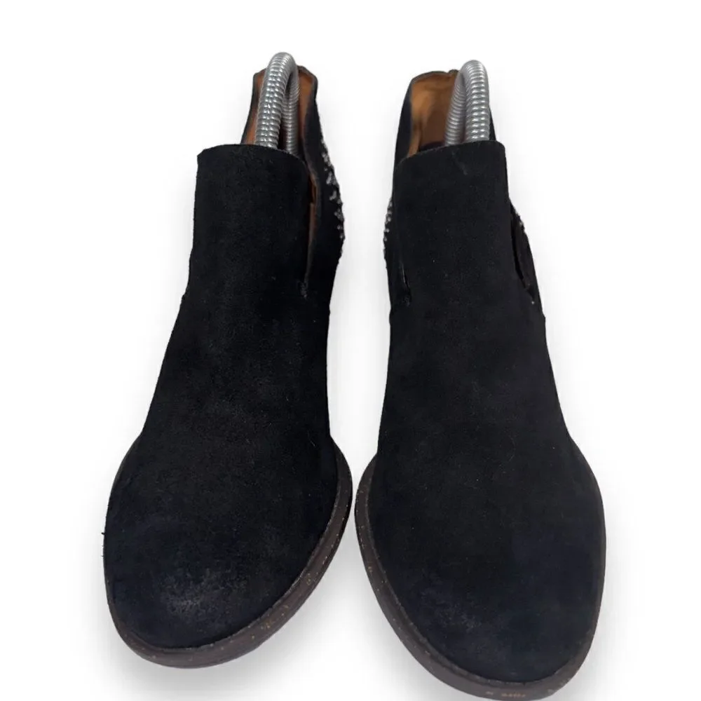 Naya Valerie Studded Suede‎ Ankle Booties Black / Silver Studs Women's 8M